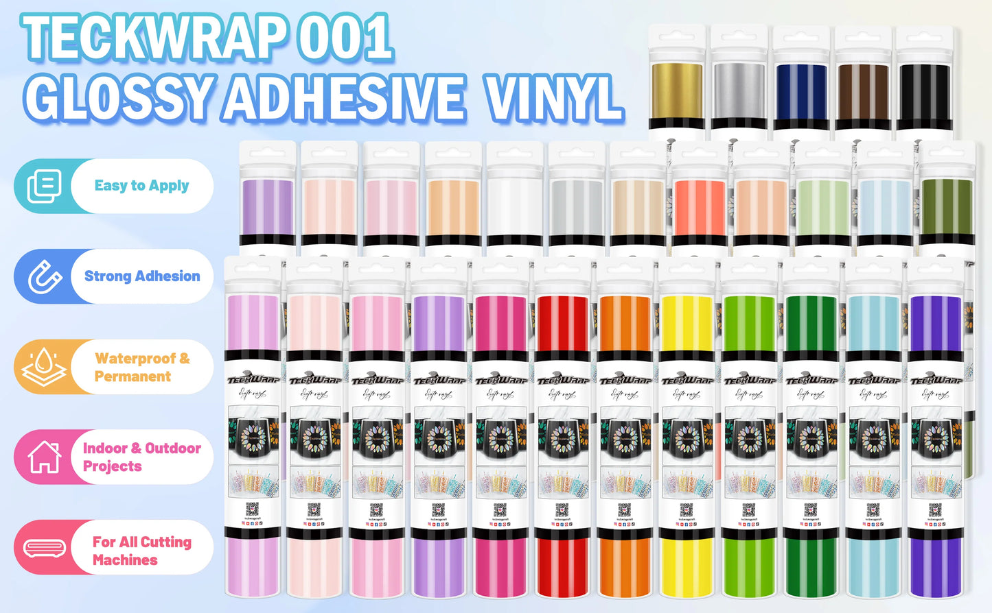 Teckwrap 001G Series craft vinyl - Baby Blue GLOSSY