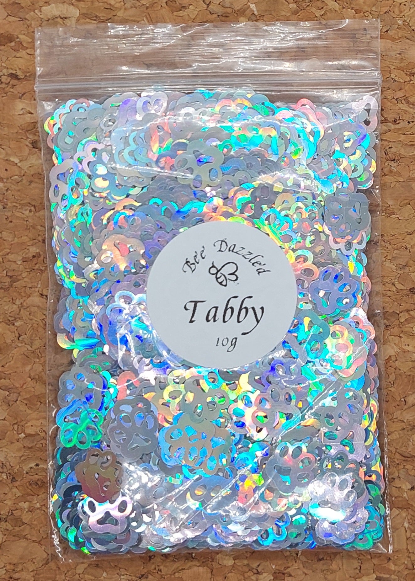 Tabby - Paw shaped glitter - 10g bag