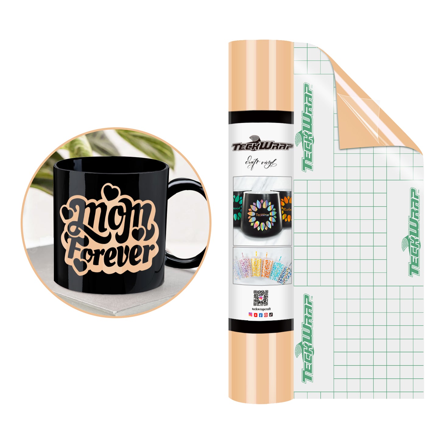 Teckwrap 001G Series craft vinyl - Apricot GLOSSY