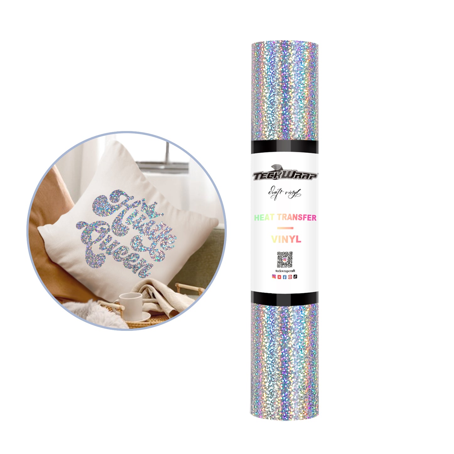 Teckwrap Holographic HTV - Silver