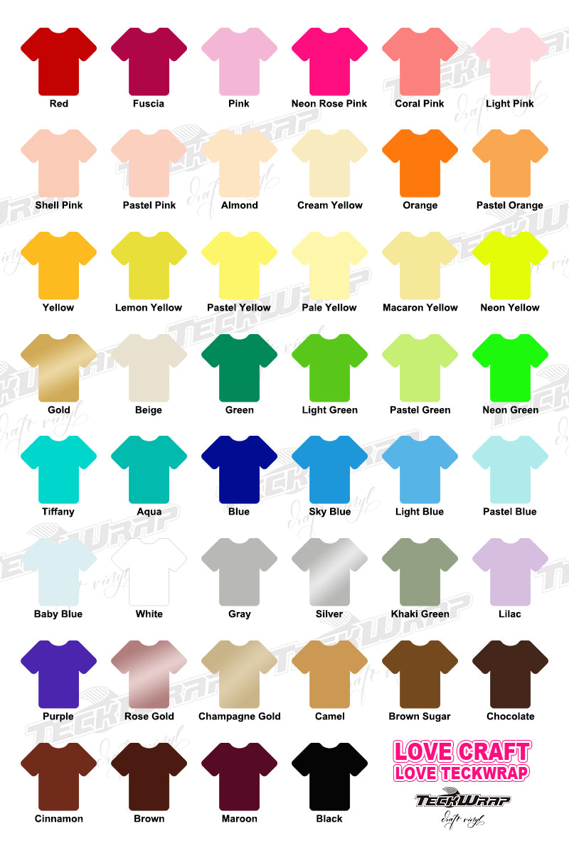 Teckwrap Plain PU Heat Transfer Vinyl (Iron On) - Coral Pink