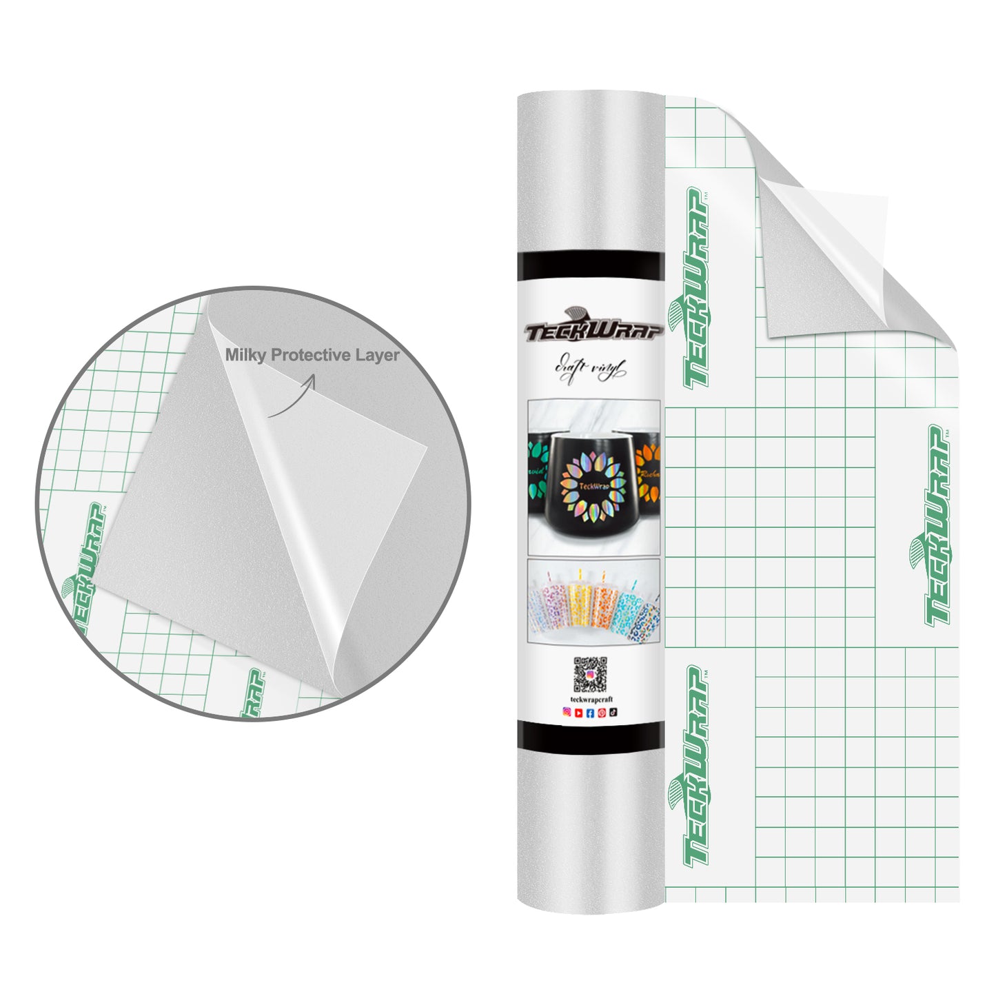 Teckwrap 001M Series craft vinyl - Silver MATTE