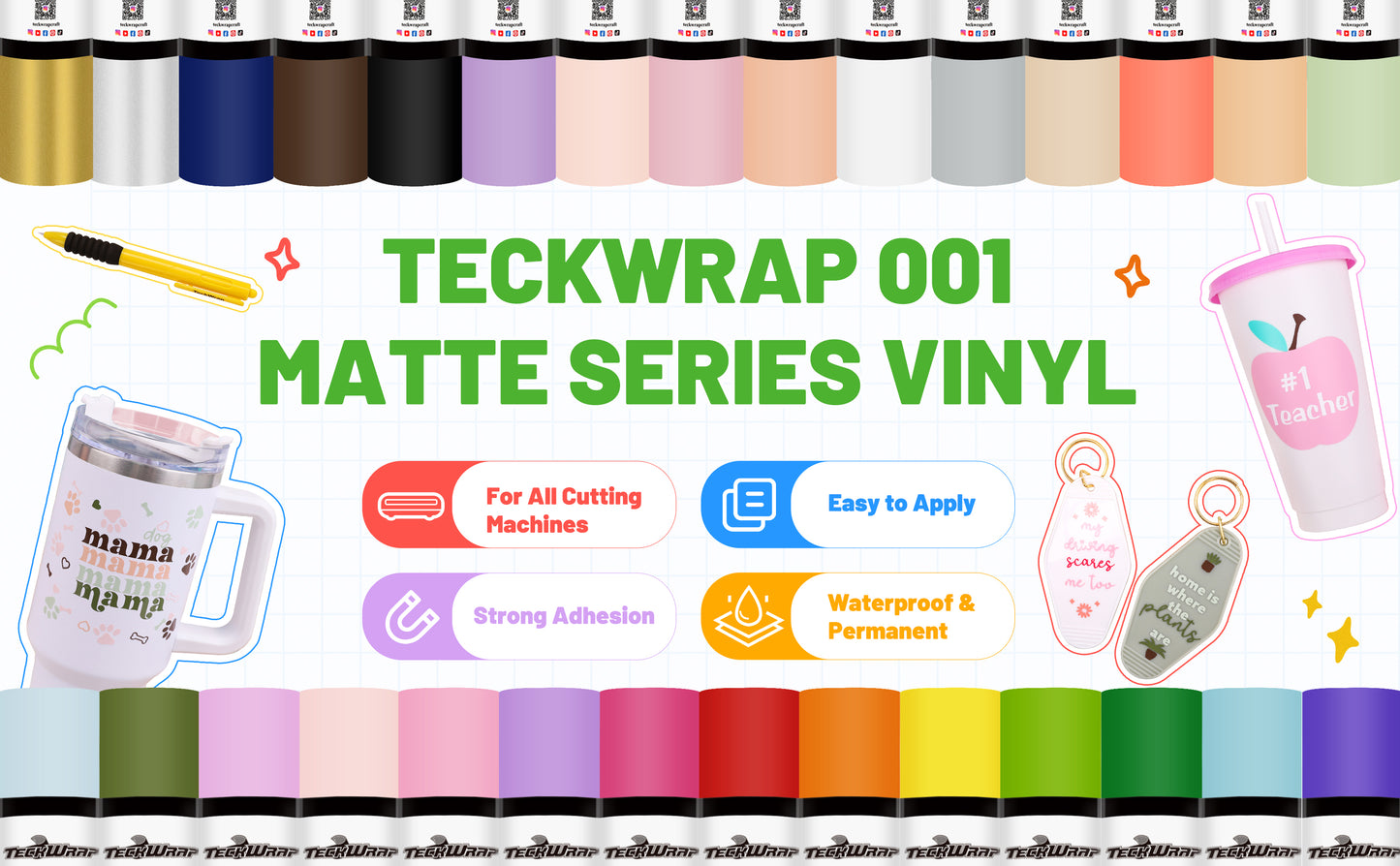 Teckwrap 001M Series craft vinyl - Piggy Pink MATTE