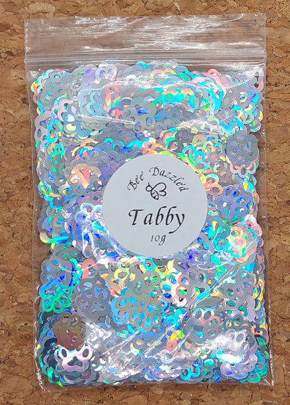 Tabby  - Paw shaped glitter - 10g bag