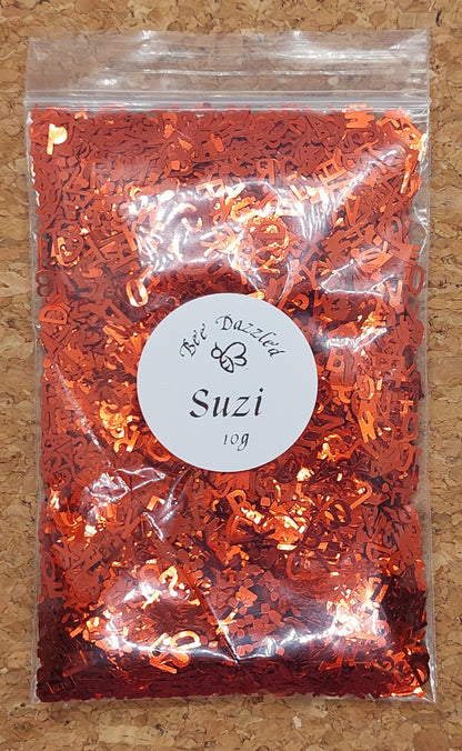 Suzi  - Letter shaped glitter - 10g bag