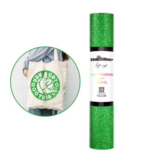 Teckwrap Glitter Heat Transfer Vinyl - Apple Green