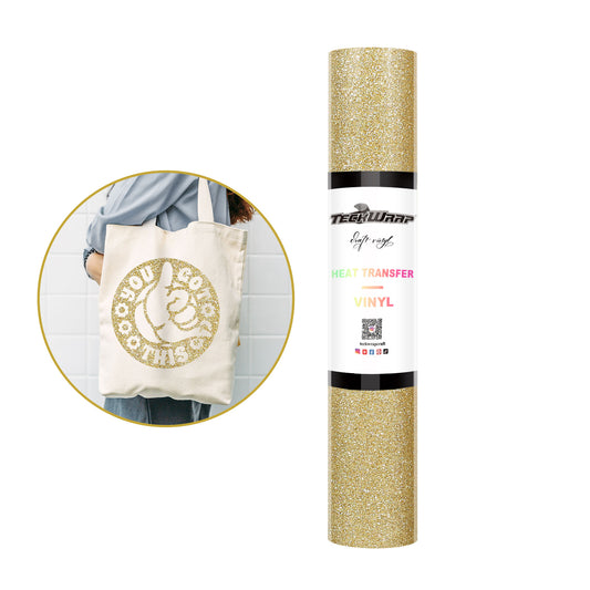 Teckwrap Glitter Heat Transfer Vinyl - Champagne Gold