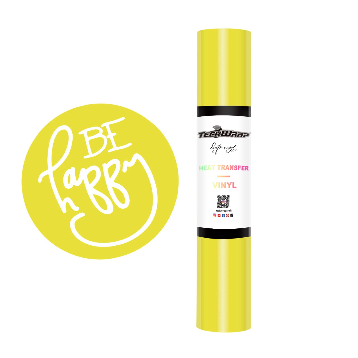 Teckwrap Plain PU Heat Transfer Vinyl (Iron On) - Lemon Yellow