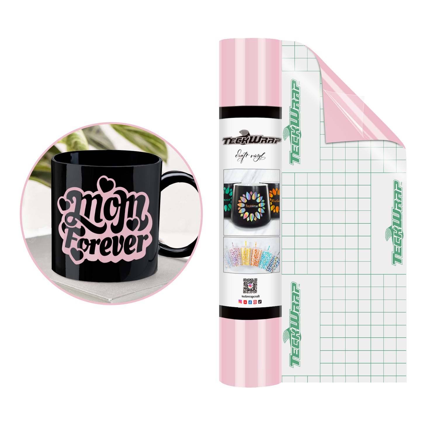 Teckwrap 001G Series craft vinyl - Millennial Pink GLOSSY