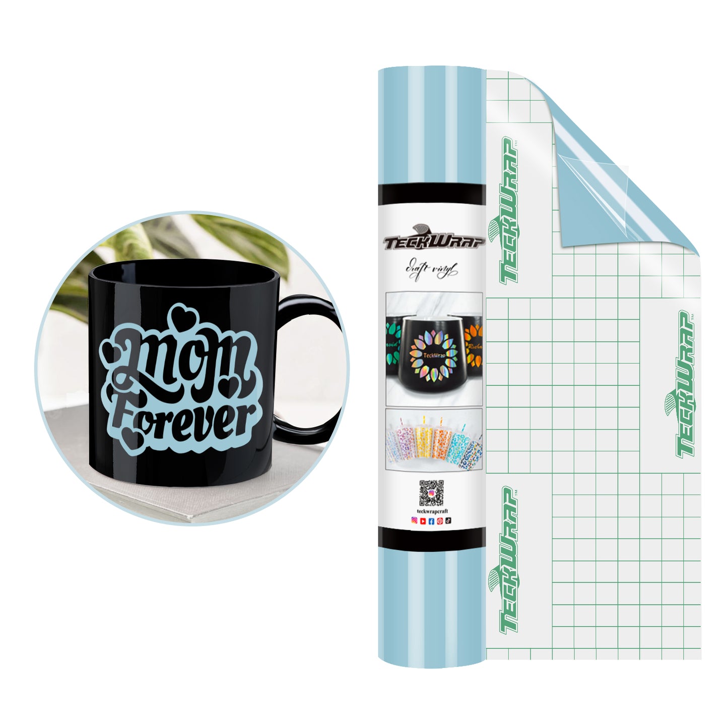 Teckwrap 001G Series craft vinyl - Powder Blue GLOSSY