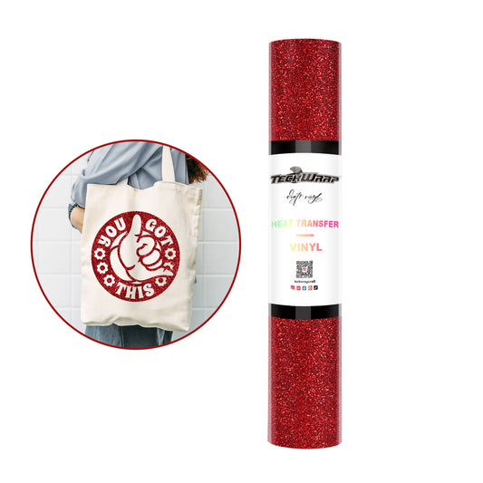 Teckwrap Glitter Heat Transfer Vinyl - Red