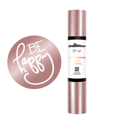 Teckwrap Plain PU Heat Transfer Vinyl (Iron On) - Rose Gold