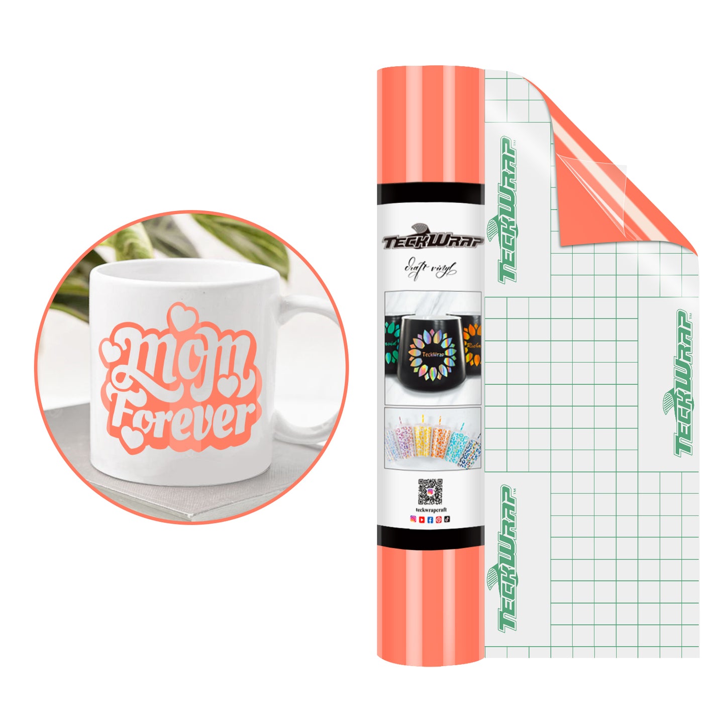 Teckwrap 001G Series craft vinyl - Salmon Pink GLOSSY