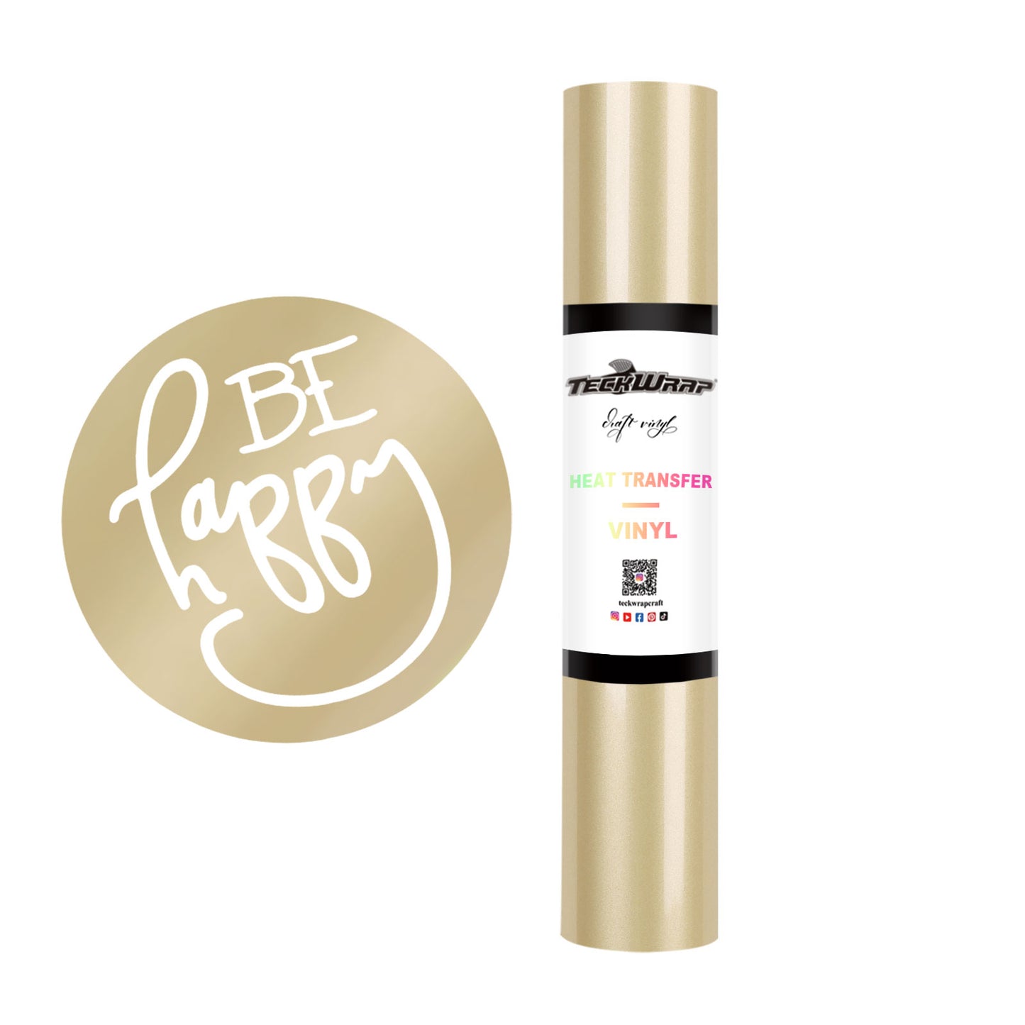 Teckwrap Plain PU Heat Transfer Vinyl (Iron On) - Champagne Gold