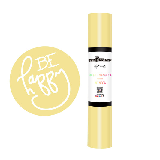 Teckwrap Plain PU Heat Transfer Vinyl (Iron On) - Macaron Yellow