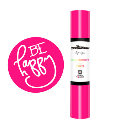 Teckwrap Plain PU Heat Transfer Vinyl (Iron On) - Neon Rose Pink