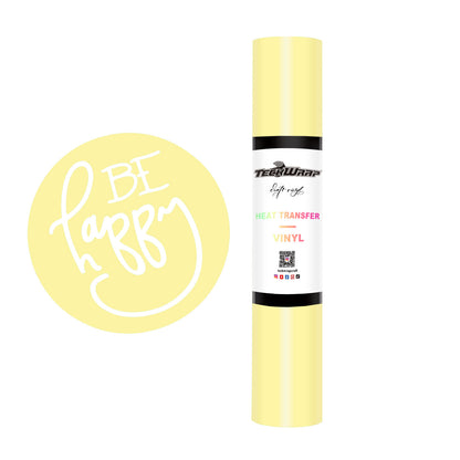 Teckwrap Plain PU Heat Transfer Vinyl (Iron On) - Pale Yellow