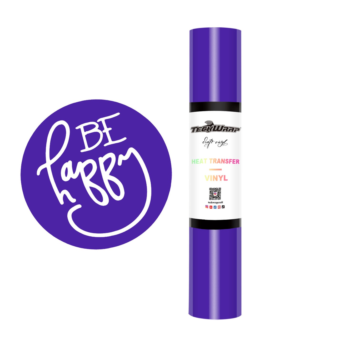 Teckwrap Plain PU Heat Transfer Vinyl (Iron On) - Purple